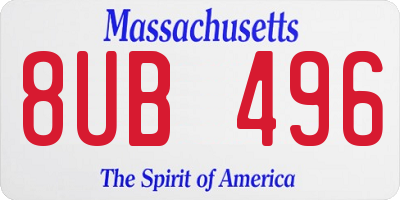 MA license plate 8UB496