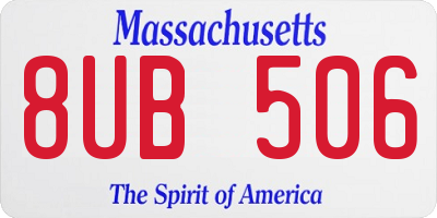 MA license plate 8UB506
