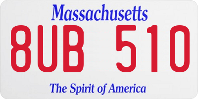 MA license plate 8UB510