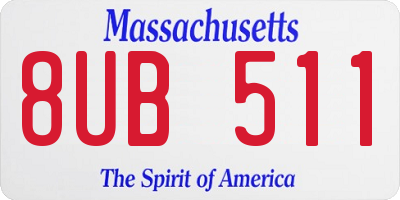 MA license plate 8UB511