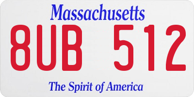 MA license plate 8UB512