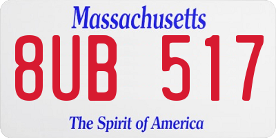 MA license plate 8UB517