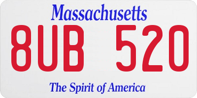 MA license plate 8UB520