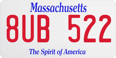 MA license plate 8UB522