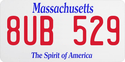 MA license plate 8UB529
