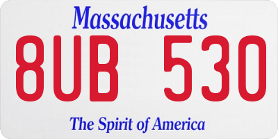 MA license plate 8UB530