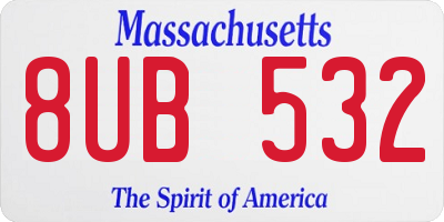 MA license plate 8UB532