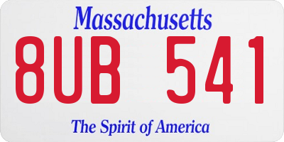 MA license plate 8UB541