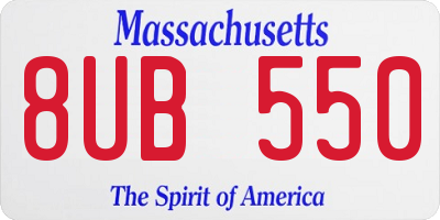 MA license plate 8UB550