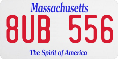 MA license plate 8UB556