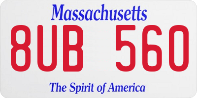 MA license plate 8UB560