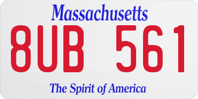 MA license plate 8UB561