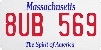 MA license plate 8UB569