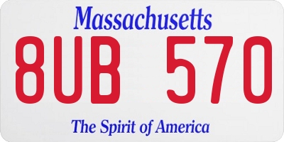 MA license plate 8UB570