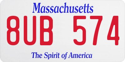 MA license plate 8UB574
