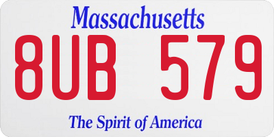 MA license plate 8UB579