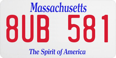 MA license plate 8UB581