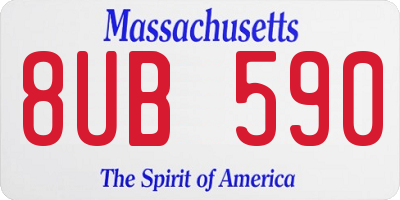 MA license plate 8UB590