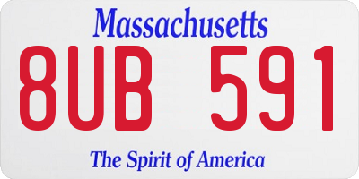 MA license plate 8UB591