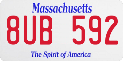 MA license plate 8UB592