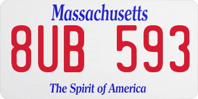 MA license plate 8UB593