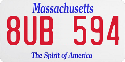 MA license plate 8UB594