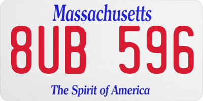 MA license plate 8UB596