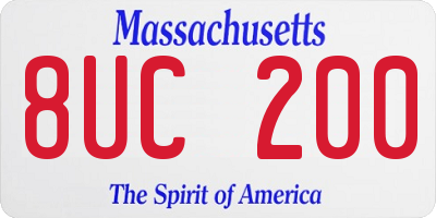 MA license plate 8UC200