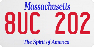 MA license plate 8UC202