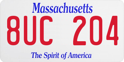 MA license plate 8UC204