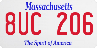 MA license plate 8UC206