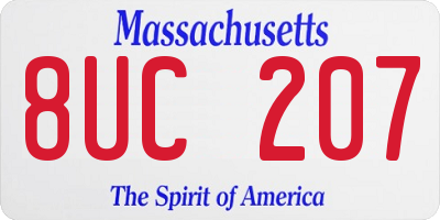 MA license plate 8UC207