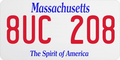 MA license plate 8UC208