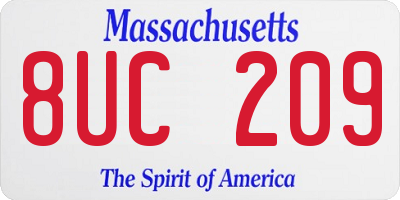 MA license plate 8UC209