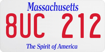 MA license plate 8UC212