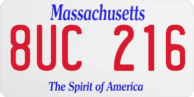 MA license plate 8UC216