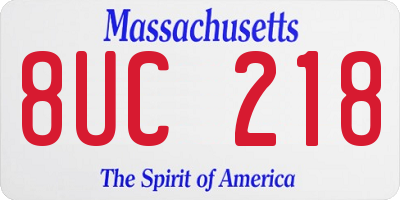MA license plate 8UC218