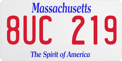 MA license plate 8UC219