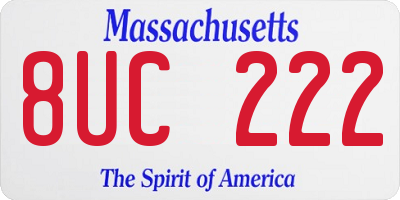 MA license plate 8UC222