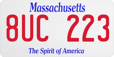 MA license plate 8UC223