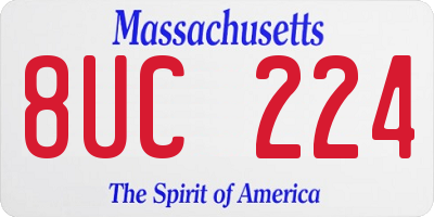 MA license plate 8UC224