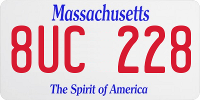 MA license plate 8UC228