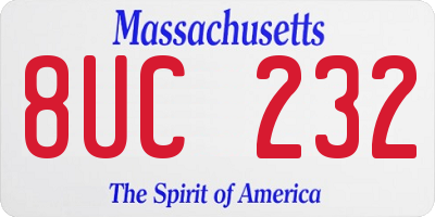 MA license plate 8UC232