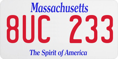 MA license plate 8UC233