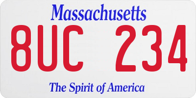 MA license plate 8UC234