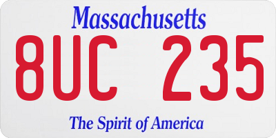 MA license plate 8UC235
