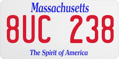 MA license plate 8UC238