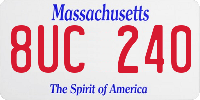 MA license plate 8UC240