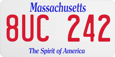 MA license plate 8UC242