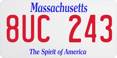 MA license plate 8UC243